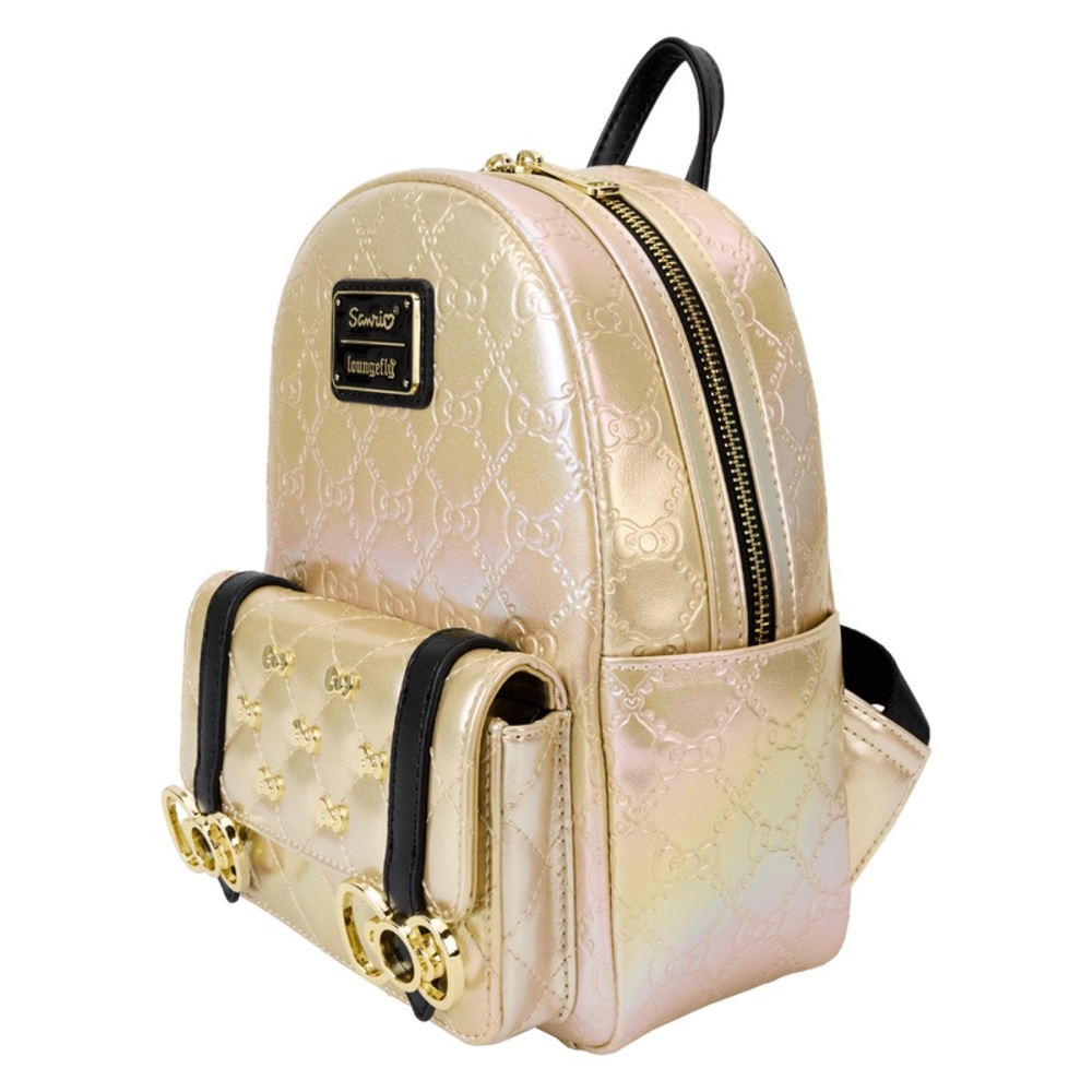 Hello Kitty Loungefly Sanrio Metallic Gold Backpack 50th Anniversary - Picture 4 of 12